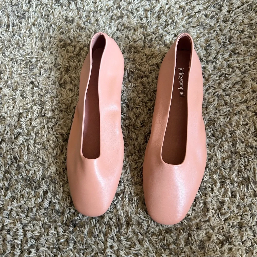 Jeffrey Campbell Dusty Pink Leather Slip-On Flats